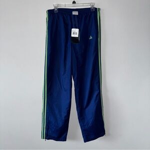 Women’s Adidas US L Navy Blue & Green Track Pants w/t Side Zippers